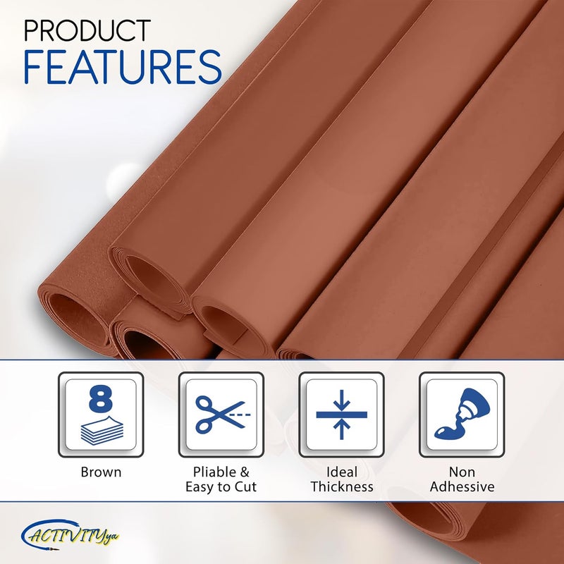 ACTIVITYYA Brown EVA Foam Sheets, 6 x 9 Inch, 2mm Thick – Foam Paper for DIY Arts and Crafts, School Projects, and More – 8 Pack - Image 4